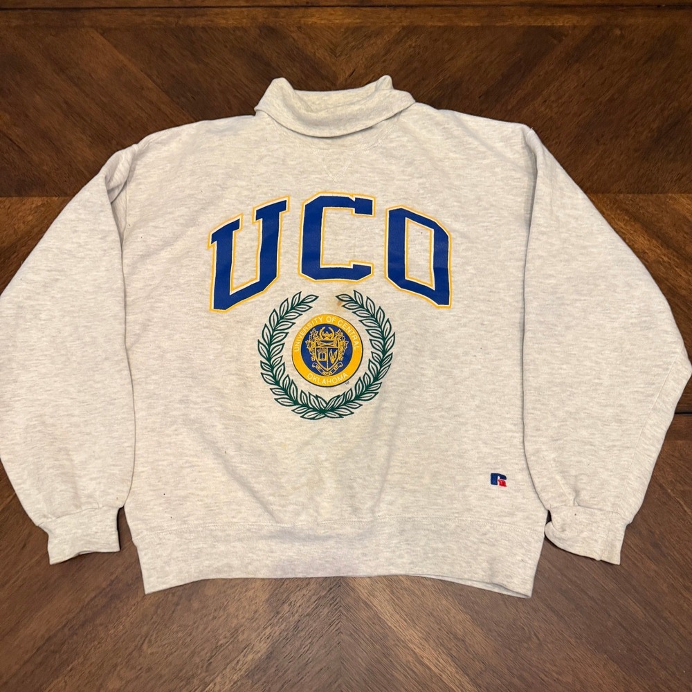 Vintage Russell Athletic UCO University of Central Oklahoma Mock Neck Sweatshirt